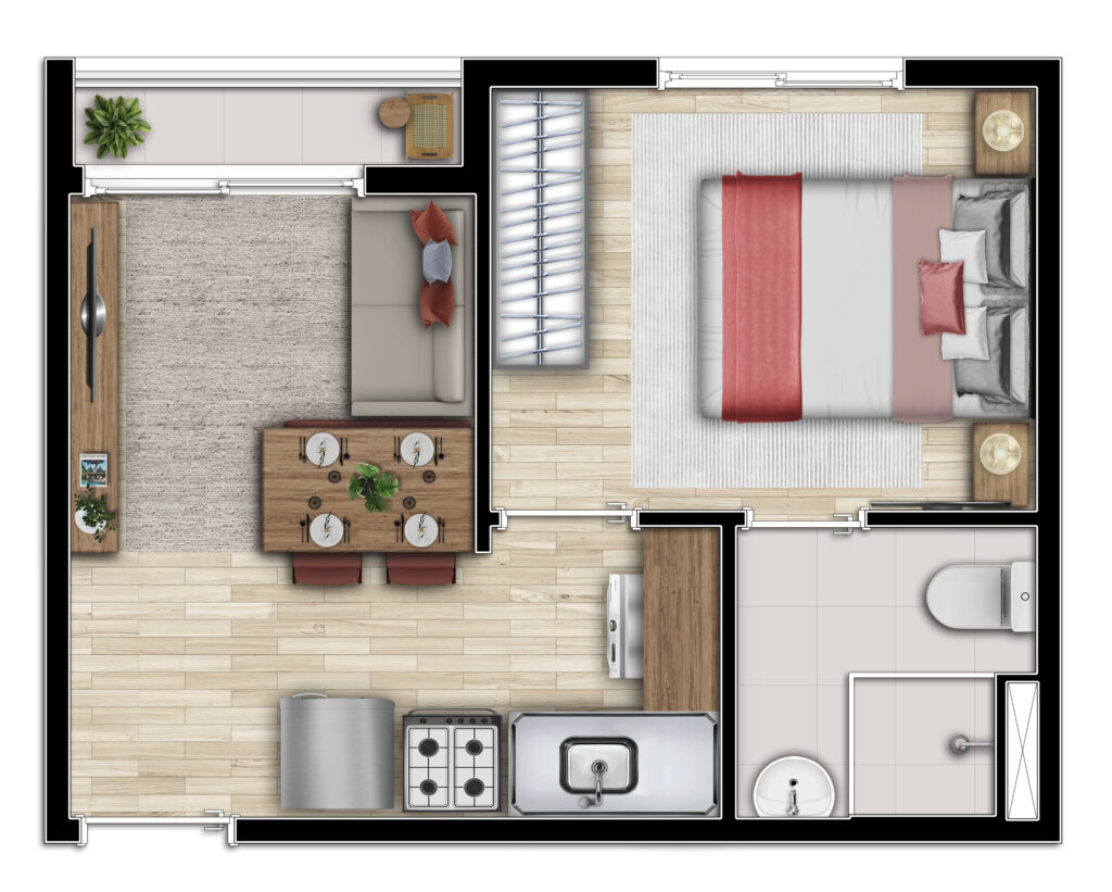 1 Dorm - 25,08 m²