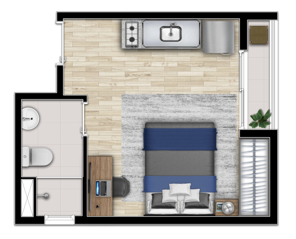 Studio - 21,10 m²